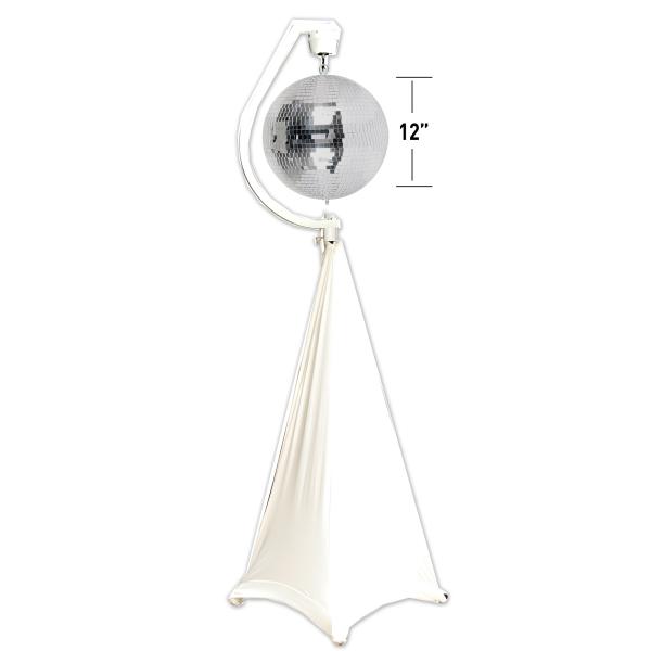 Eliminator Decor MBSK Motorized Mirror Ball Stand w Scrim & Eliminator 12" Mirror Ball