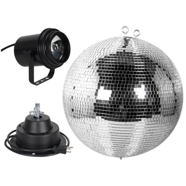 Eliminator Lighting M600EL 16" Mirror Ball Pack with Motor & Pinspot