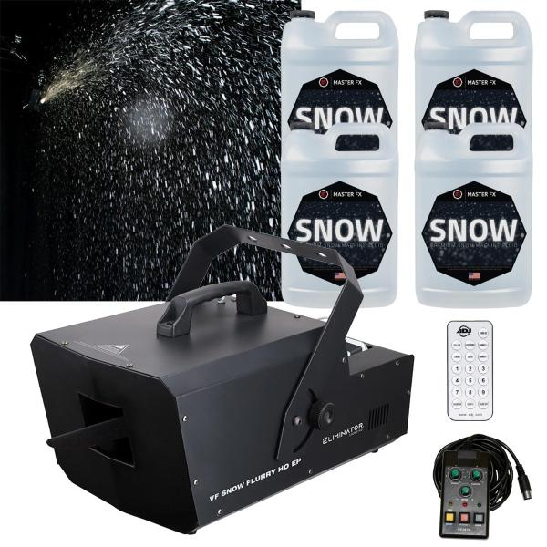 Eliminator Lighting VF SNOW FLURRY HO EP 1250W Mobile DMX Snow Machine W/4 Gal Blizzard Snow Juice/Fluid