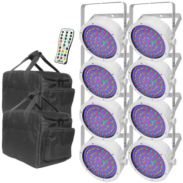 (8) Chauvet DJ EZpar 64 RGBA in White Bundle