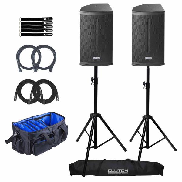 FBT X-PRO 112A Active 12" Speakers with Heavy Duty Stands Duo Pack
