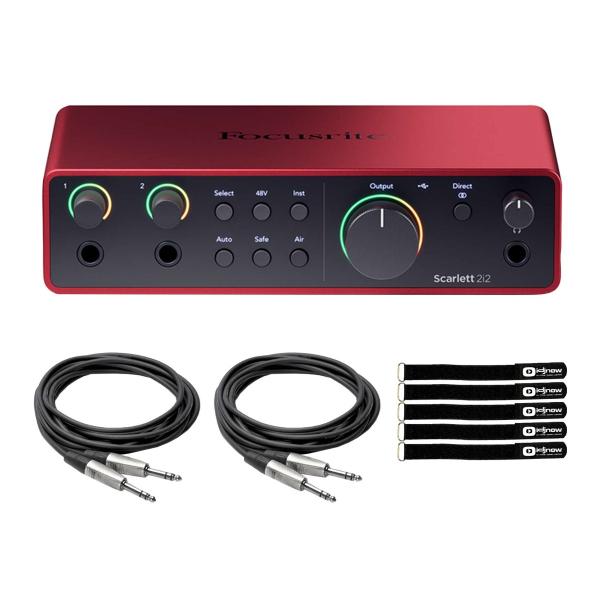 Focusrite Scarlett 2i2 4th Gen USB 2.0 Audio Recording Interface w Cables