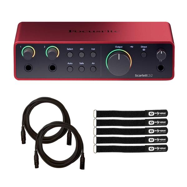 Focusrite Scarlett 2i2 4th Generation 2-in 2-out USB Audio Interface w/ XLR Cab