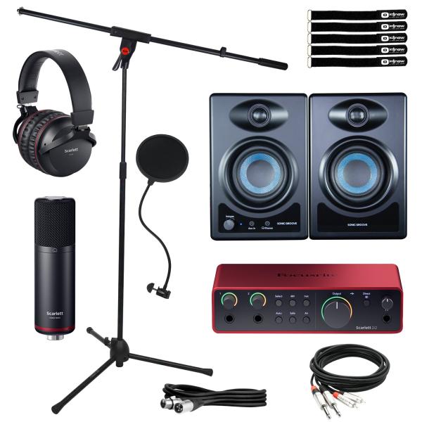 Focusrite Scarlett 2i2 Studio with Desk Monitors | IDJNOW