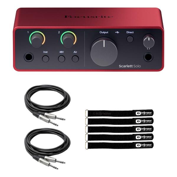 Focusrite SCARLETT SOLO 4th Gen USB Audio Interface w Pro Tools First & Cables