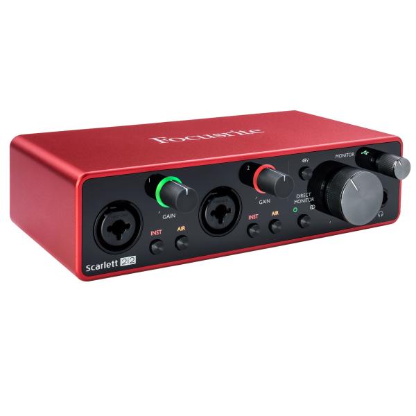 Focusrite Scarlett2i2Studioオーディオインターフェース Focusrite Scarlett 2i2 Studio Interface with Baffle & Mic Stand