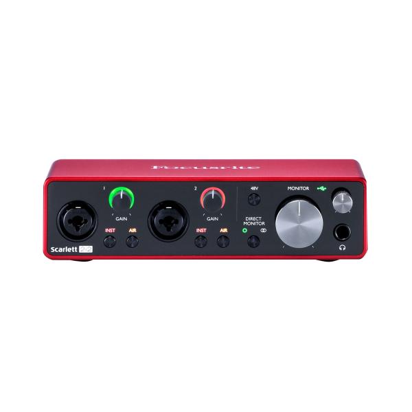Focusrite Scarlett2i2Studioオーディオインターフェース Focusrite Scarlett 2i2 Studio Interface with Baffle & Mic Stand