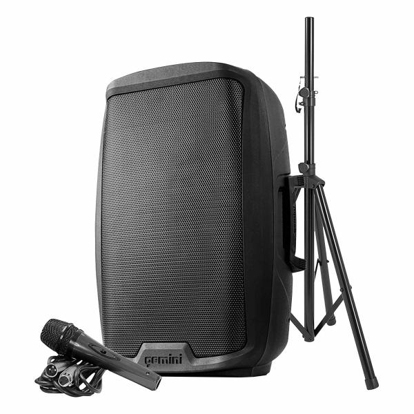 Gemini AS-2115BT-PK 15" Party Light Speaker with Stand & Microphone