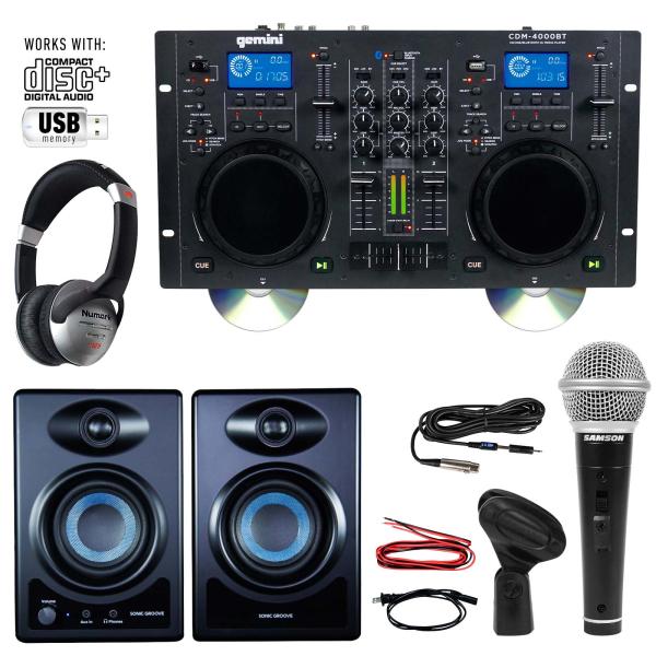 Gemini CDM-4000BT CD/MP3/USB Media Player Package | IDJNOW