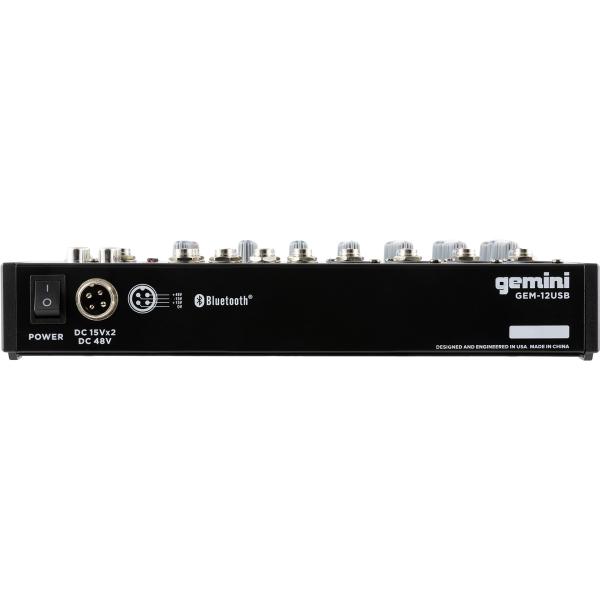 Gemini GEM-12USB 12 Channel Bluetooth Mixer w/USB | IDJNOW