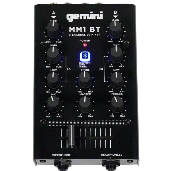 Gemini MM1BT 2-Channel Professional Analog DJ Mixer with Bluetooth