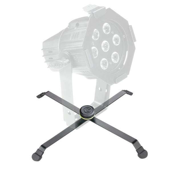 Gravity-Stands-LS-FLOORX-B-Foldable-Floor-Stand-for-Spots In Use