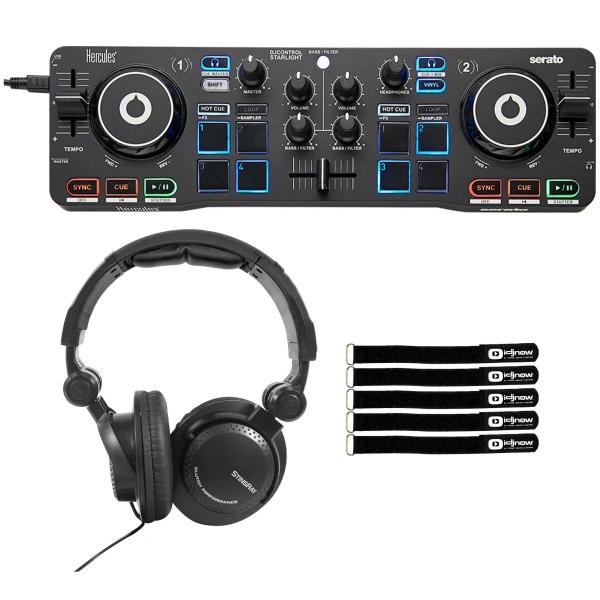 Hercules DJControl Starlight Portable Controller with Headphones Pack