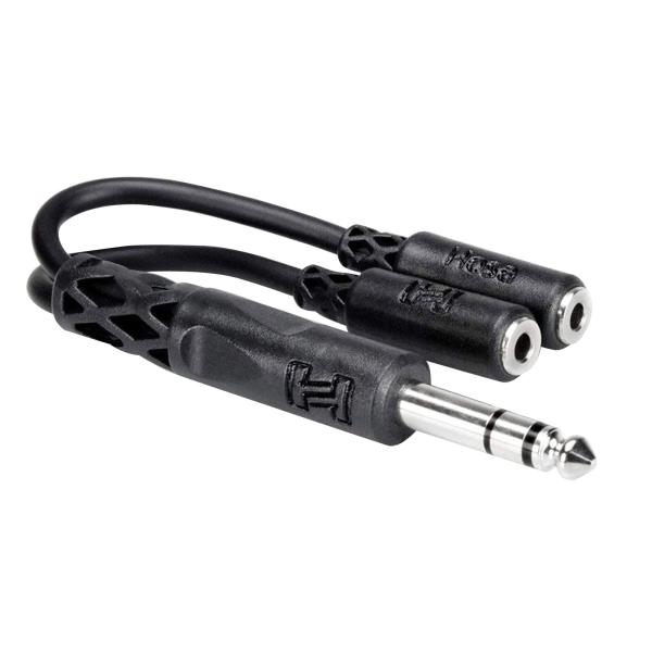 Hosa YMP-234 1/4 in TRS to Dual 3.5 mm TRSF Y Cable