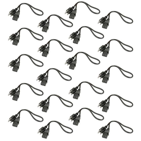 (20) Hosa Technology 8FT Power Cords 18 AWG, IEC C13 to NEMA 5-15P [PWC-148]