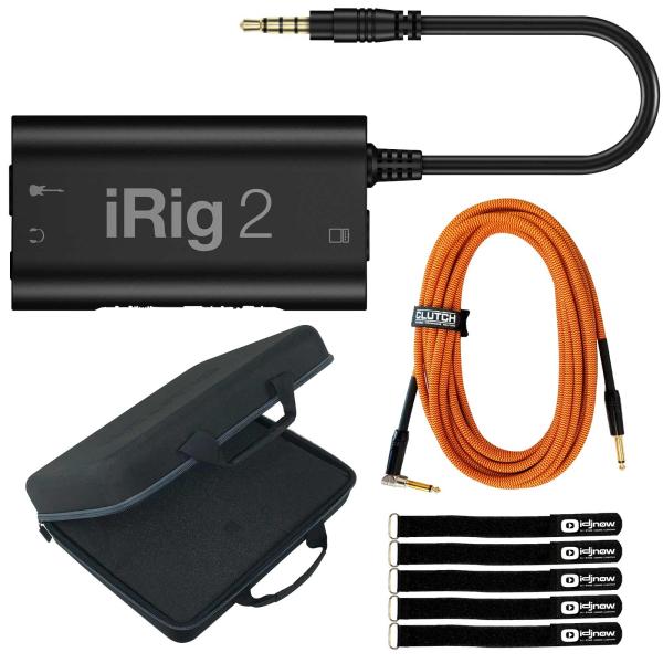 IK Multimedia iRig 2 Analog Guitar iOS and Mac Interface with Case
