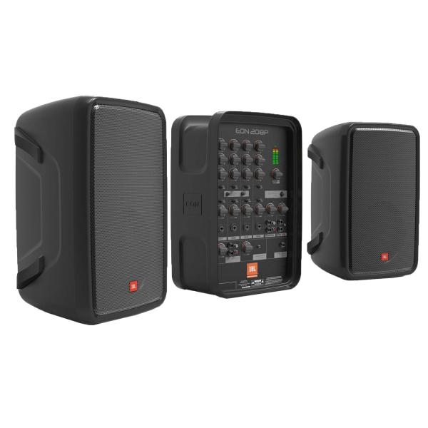 JBL Pro EON208P Packaged 8" 2-Way PA with Powered 8-Channel Mixer and Bluetooth