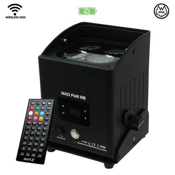 JMAZ Lighting JZ1037 MAD PAR RB Battery Powered IP65 80W RGBWAC LED Uplight Main