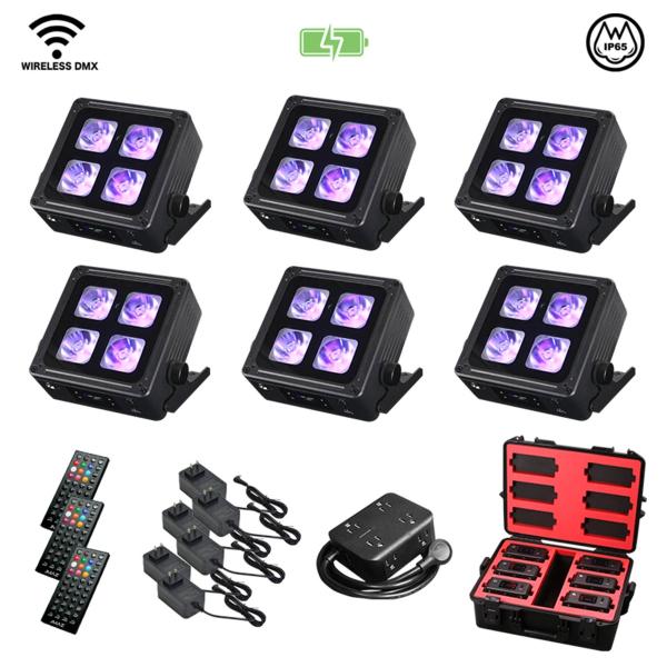 JMAZ Lighting JZ1041 MAD PAR 4IP 6-Pack DJ RGBWA+UV LED Uplights w Case Main