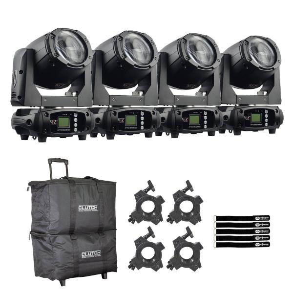 JMAZ Lighting JZ3012 Attco Beam 100 Black Moving Head 4-Pack with Bags