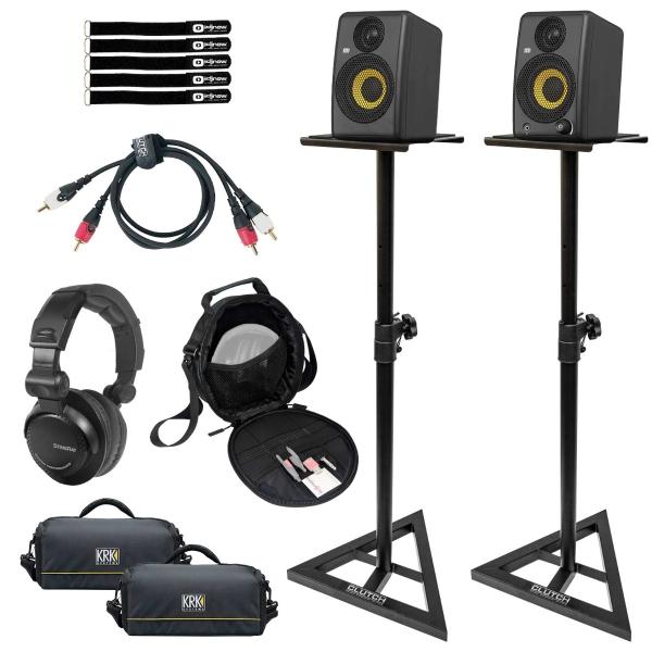 KRK GOAUX3-NA 3" Studio Monitor System with Studio Monitor Stands