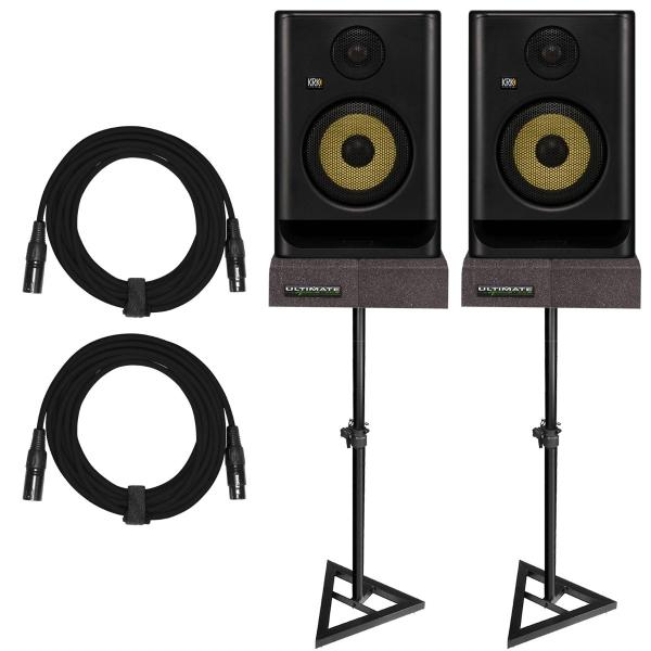 KRK Rokit 5 G5 RP5G5 Studio Monitor w/Stands Package | IDJNOW