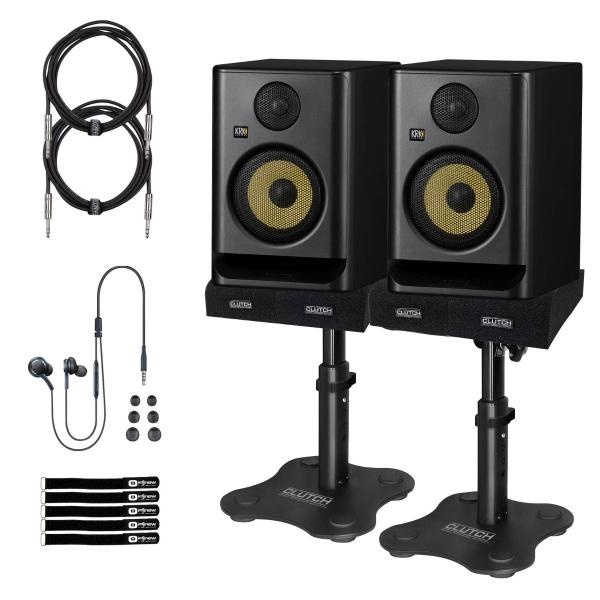 KRK Rokit RP5 G5 5" Studio Monitors 2-Pack with Desk Stands & Cables
