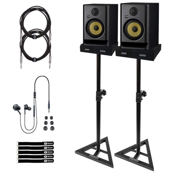 KRK Rokit RP7 G5 7" Studio Monitors 2-Pack with Stands & Cables