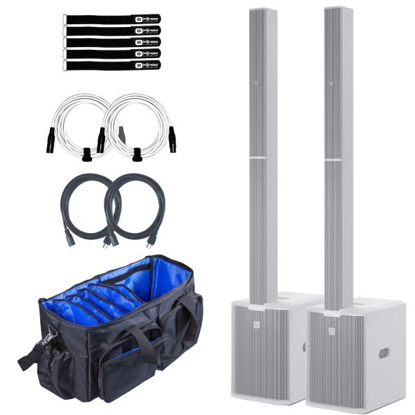 LD Systems MAUI 28 G3 MIX W White PA Systems with Bag & Cables 2-Pack