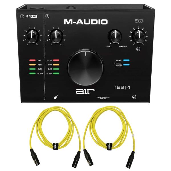 M-Audio AIR 192 | 4 USB Audio Interface with 10FT Yellow Cables