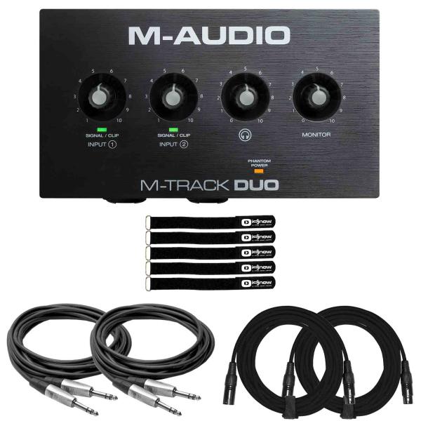 M-Audio M-TRACK DUO 48-KHz 2-Channel USB Audio Interface with Cables