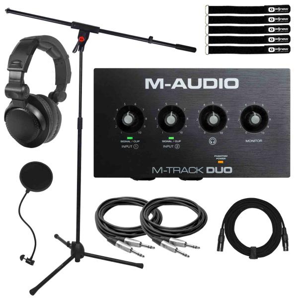 M-Audio M-TRACK DUO 48-KHz Audio Interface with Stand & Headphones