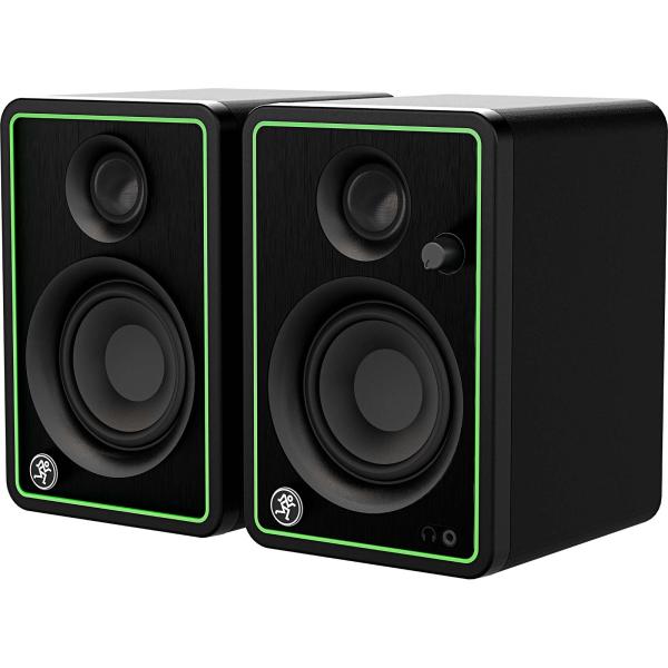 Mackie CR3-x Monitors with Clutch Stands & Green Trim | IDJNOW Mackie CR3-x Monitors with Clutch Stands & Green Trim | IDJNOW