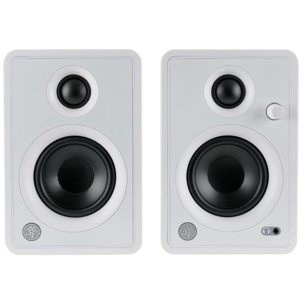 Mackie White CR3-X Monitors with Monitor Stands | IDJNOW