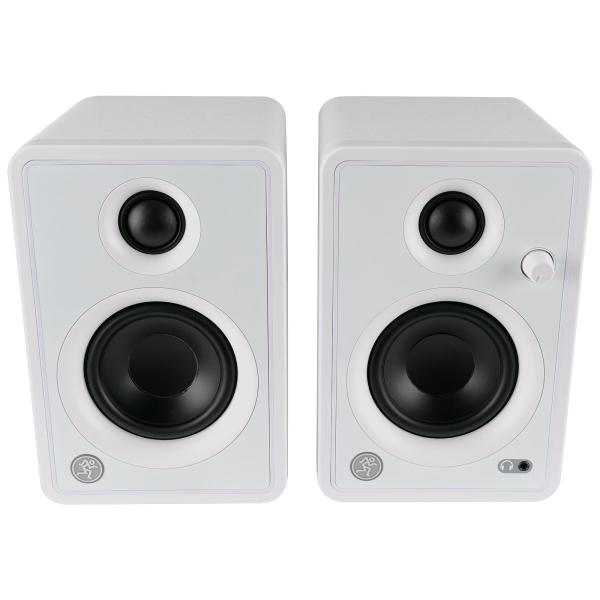 Mackie White CR3-X Monitors with Monitor Stands | IDJNOW