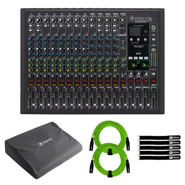 Mackie Onyx16 16-Channel Premium Analog Mixer with Dust Cover Package