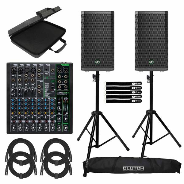 2x Mackie Thrash 212 Speakers with ProFX10v3 Mixer | IDJNOW