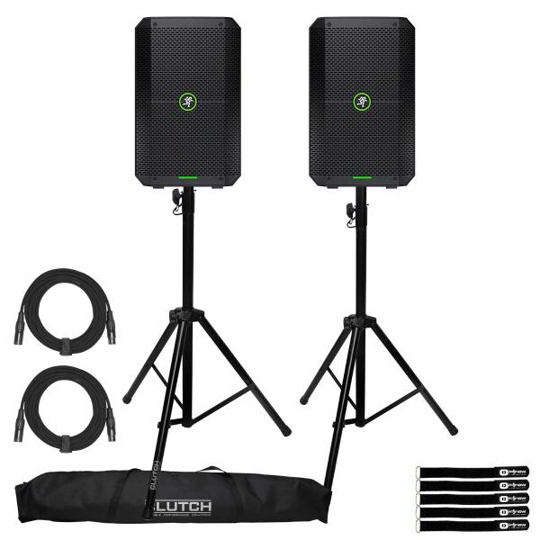 Mackie Thump GO 8" Portable Battery Powered Active DJ PA Speakers Pair w Stands