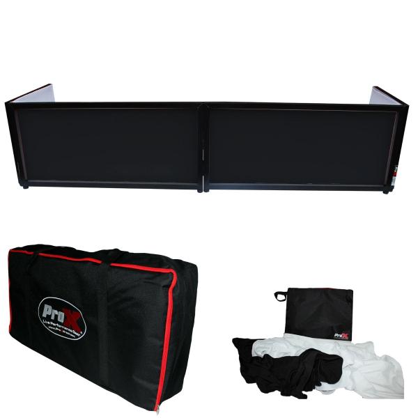 ProX XF-TTFB 6ft Table Top DJ Facade With Black Trim and Black and