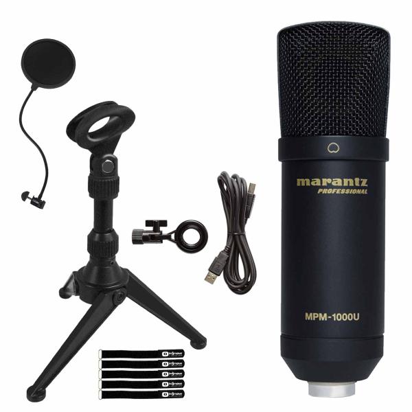Marantz MPM-1000U USB Condenser Podcasting Mini Desktop Tripod Stand