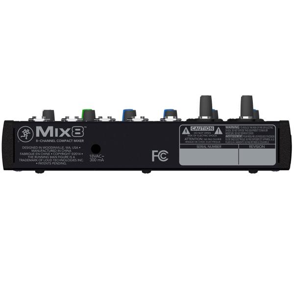 Mackie Mix8 8-Channel Mixer with 10FT Green XLR Cables