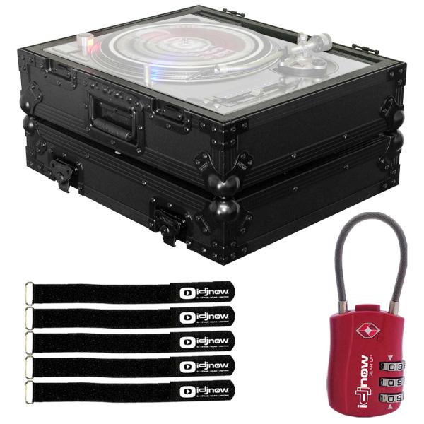 Odyssey FZ1200BL Technics Style Turntable Case with Red TSA Lock