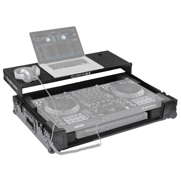 Odyssey FZGSDDJFLX10CWBL Black Flight Case with Platform and Wheels