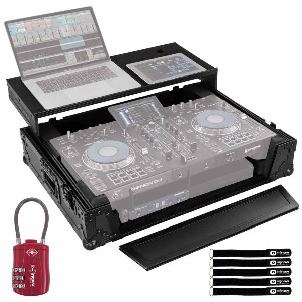 Odyssey FZGSPRIME2BL Denon Prime 2 Black Case with Red TSA Lock