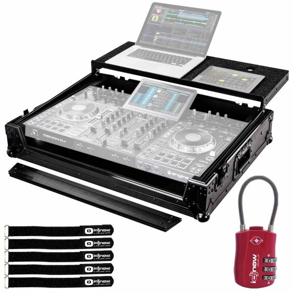 Odyssey FZGSPRIME4BL Black Denon Prime 4 Case with Red TSA Lock