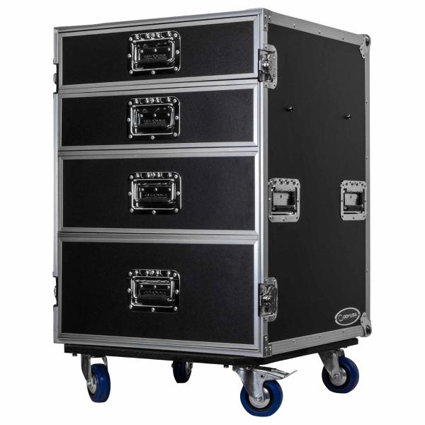 Odyssey FZWB4WDLX Deluxe Four Drawer Workbox Case with Side Table