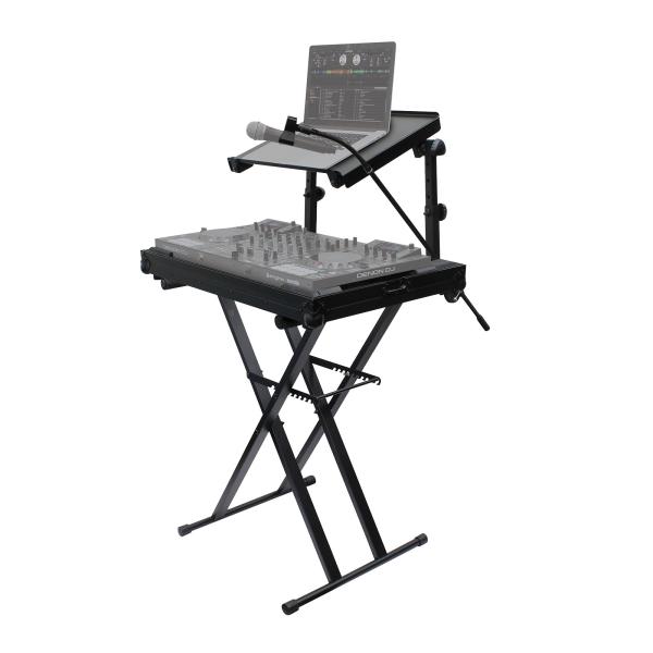 Odyssey LTBXS2MTCP X-Stand Combo Pack Dual Tier Heavy-Duty Folding Stand with Microphone Boom and Laptop / Gear Shelf
