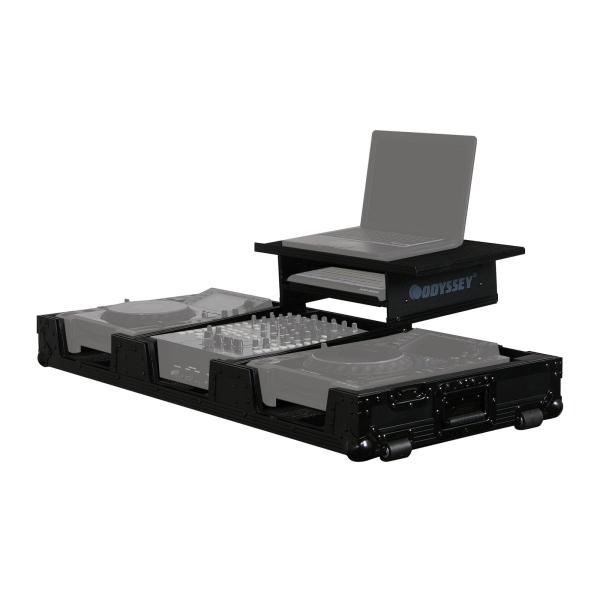 Odyssey Universal CD/Digital Media Player DJ Coffin Case with Wheels for 2 Large Format Tabletop Players & a 12-inch Format DJ Mixer [FZGSL12CDJWRBL]