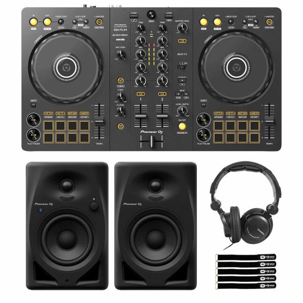 Pioneer DDJ-FLX4 2-Channel Controller with 4" Desk Monitors Promo Pack