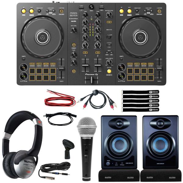 Pioneer DDJ-FLX4 2-Channel Serato Lite Rekordbox DJ Controller w Speakers & Mic